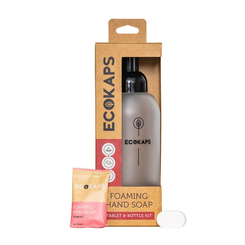 Foaming Hand Soap Kit ECOKAPS Dissolvable Foaming Hand Soap Tablet And Bottle Kit New Zealand, box and tablet