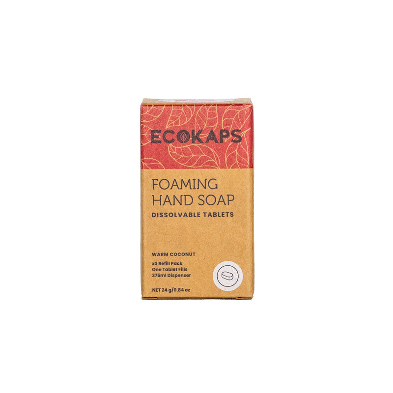 Foaming Hand Soap Tablets ECOKAPS Dissolvable Foaming Hand Soap Tablet New Zealand, refill tablet box