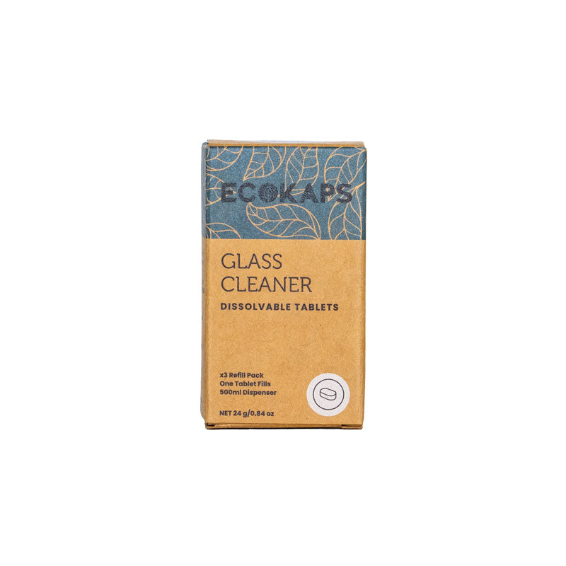 Glass Cleaner Tablets ECOKAPS Dissolvable Cleaning Tablet New Zealand, refill tablet box