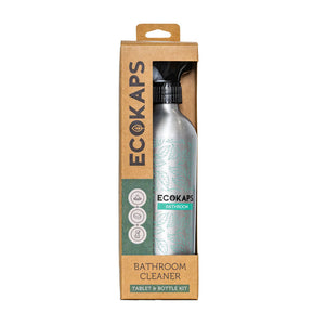 Bathroom Cleaner Kit ECOKAPS Dissolvable Cleaning Tablet And Bottle Kit New Zealand Front of pack